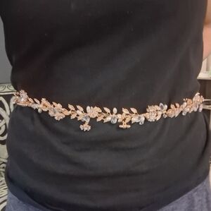 David's Bridal Gold Floral Women's Belt